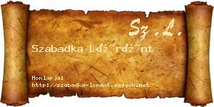Szabadka Lóránt névjegykártya