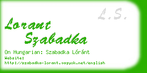 lorant szabadka business card