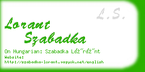 lorant szabadka business card